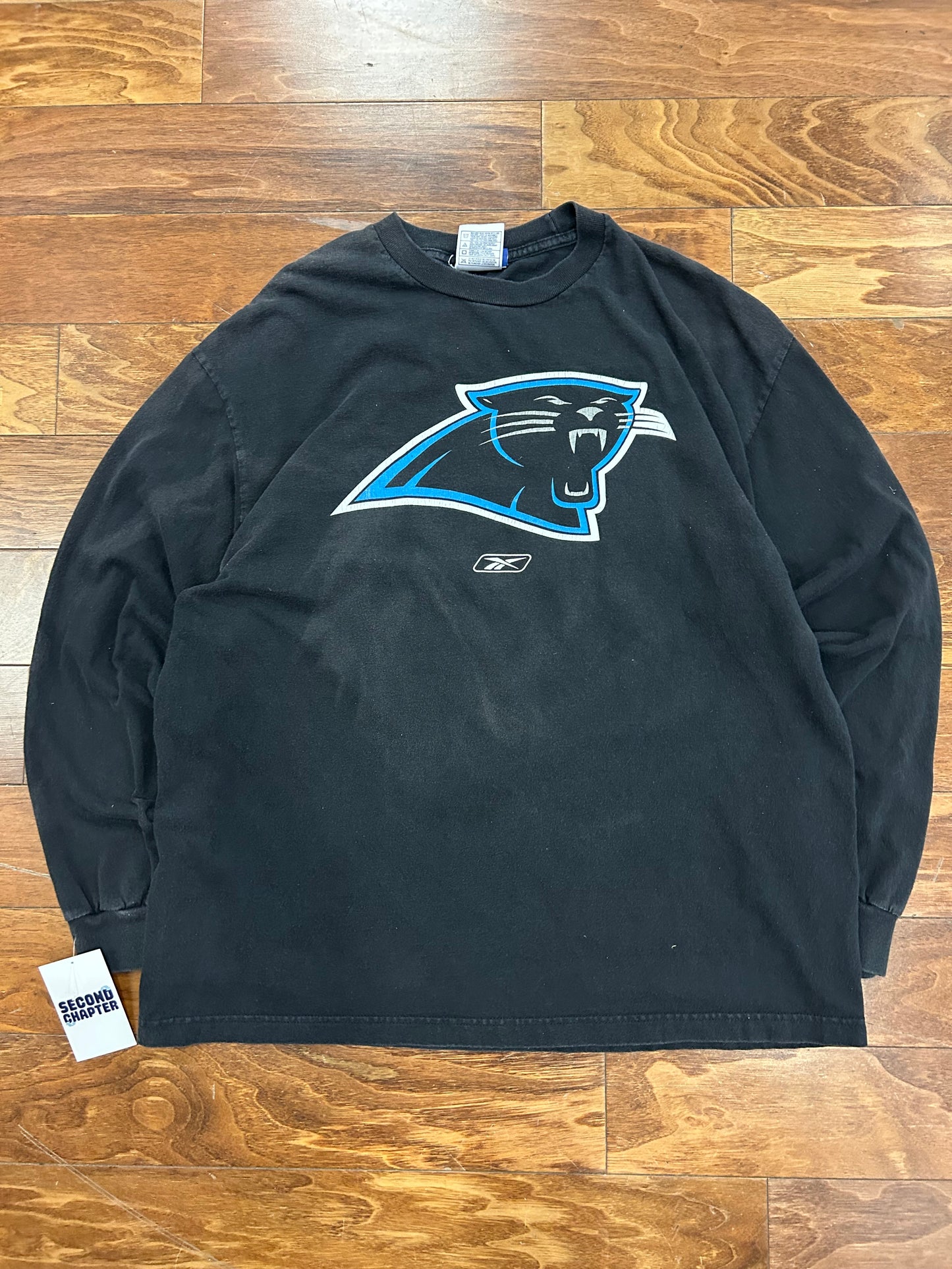 00s Carolina Panthers Faded Black Long Sleeve Shirt (XL)