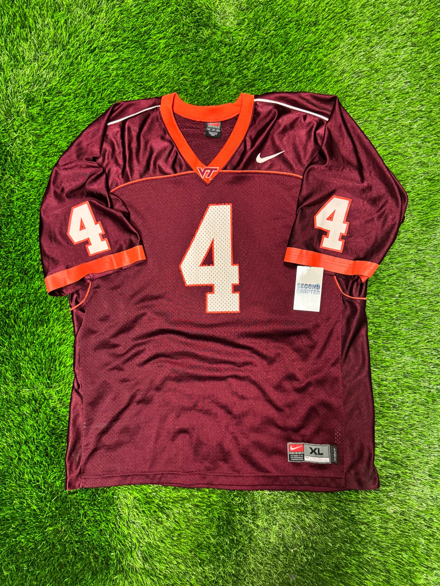 00s Virginia Tech University (VT) Vintage Nike Football #4 Jersey (XL)