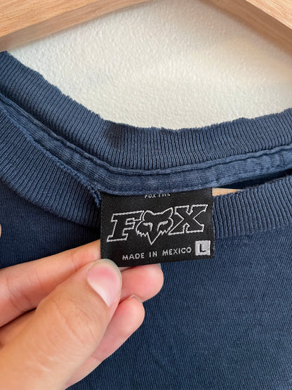 00s Fox Racing Y2K Distressed Faded Navy Tee (L)