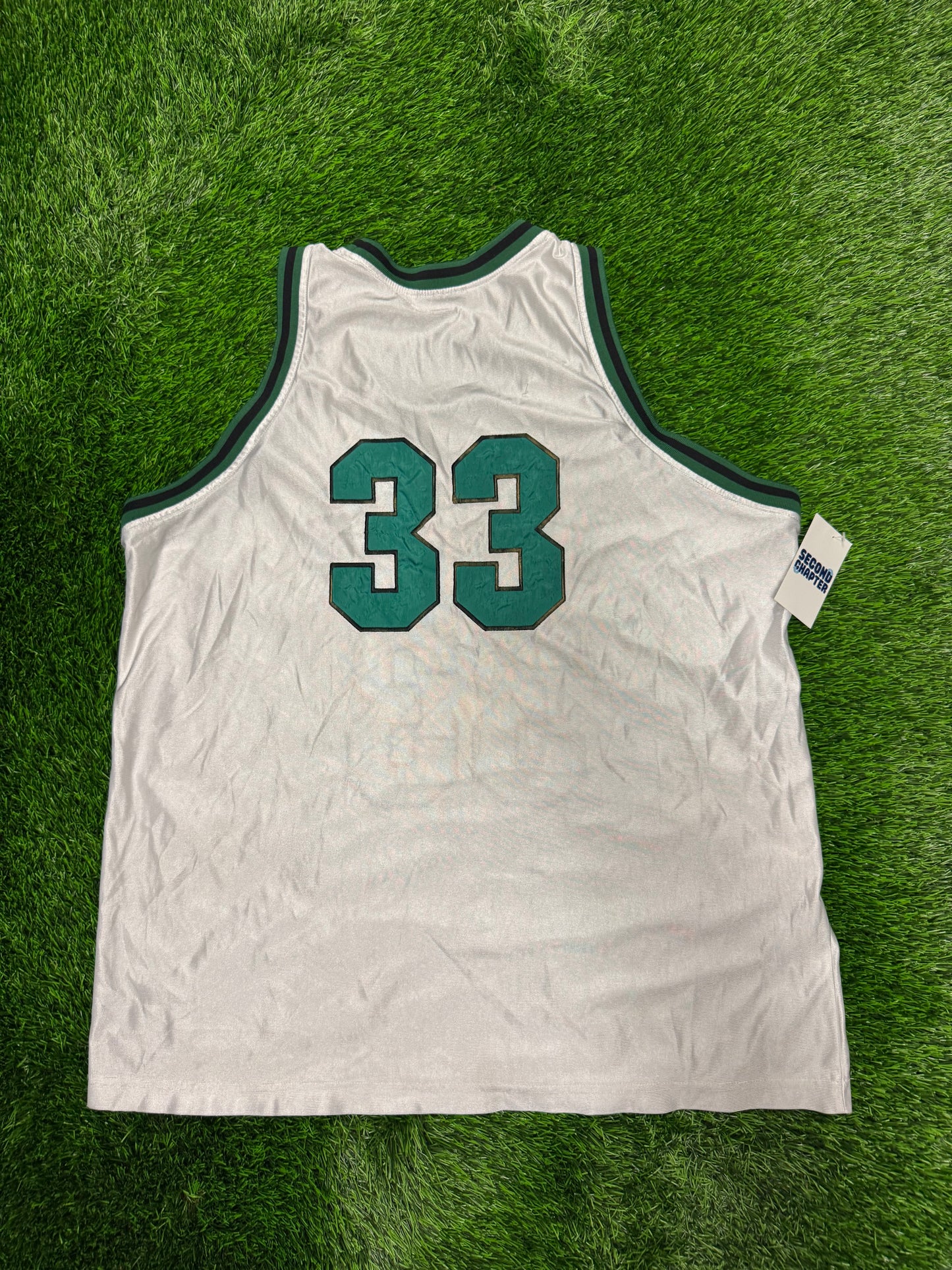 90s Boston Celtics Larry Bird #33 Embroidered Stek Sports Jersey (XL)