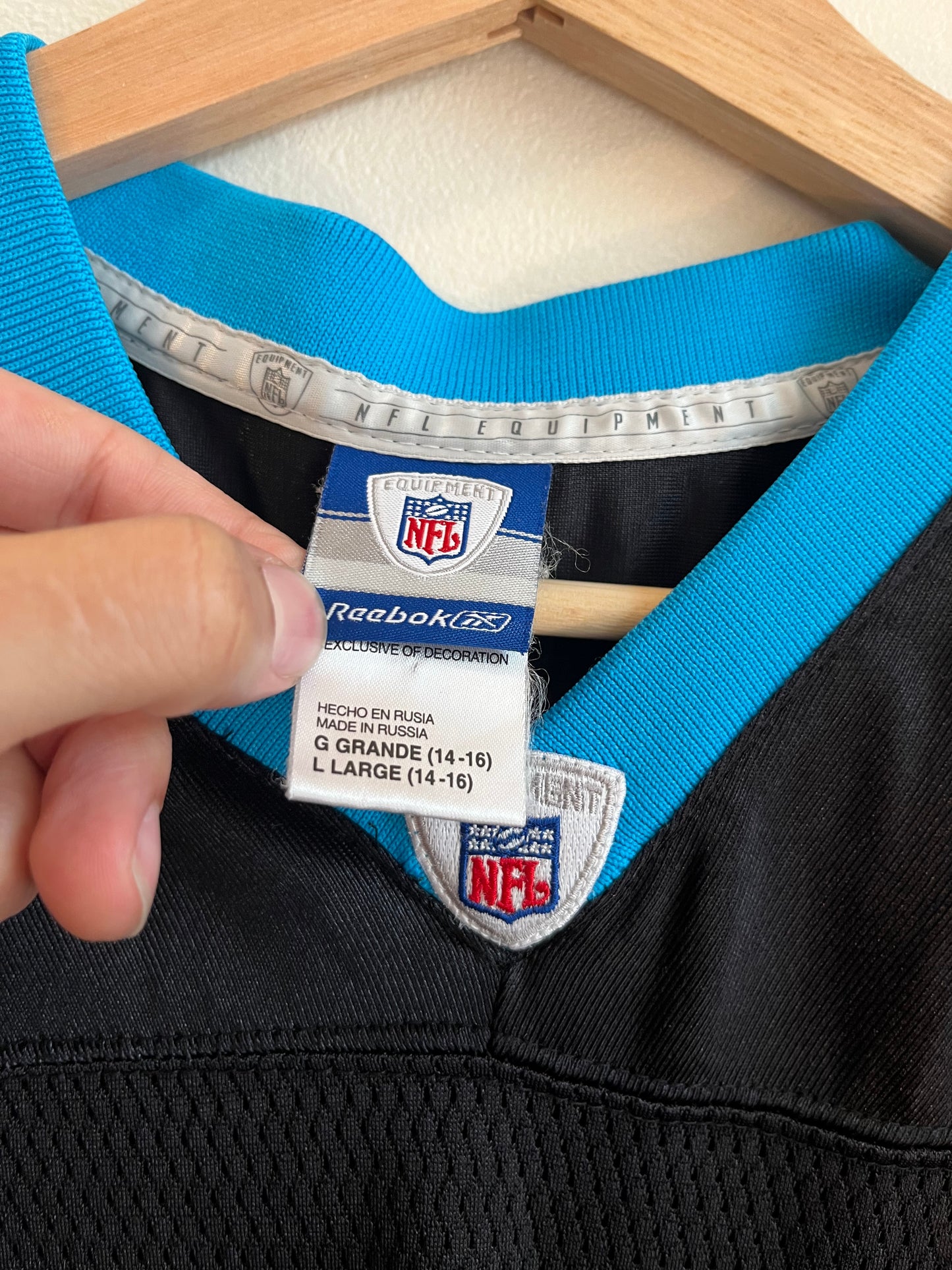 00s Carolina Panthers Steve Smith Reebok Jersey (Youth L)