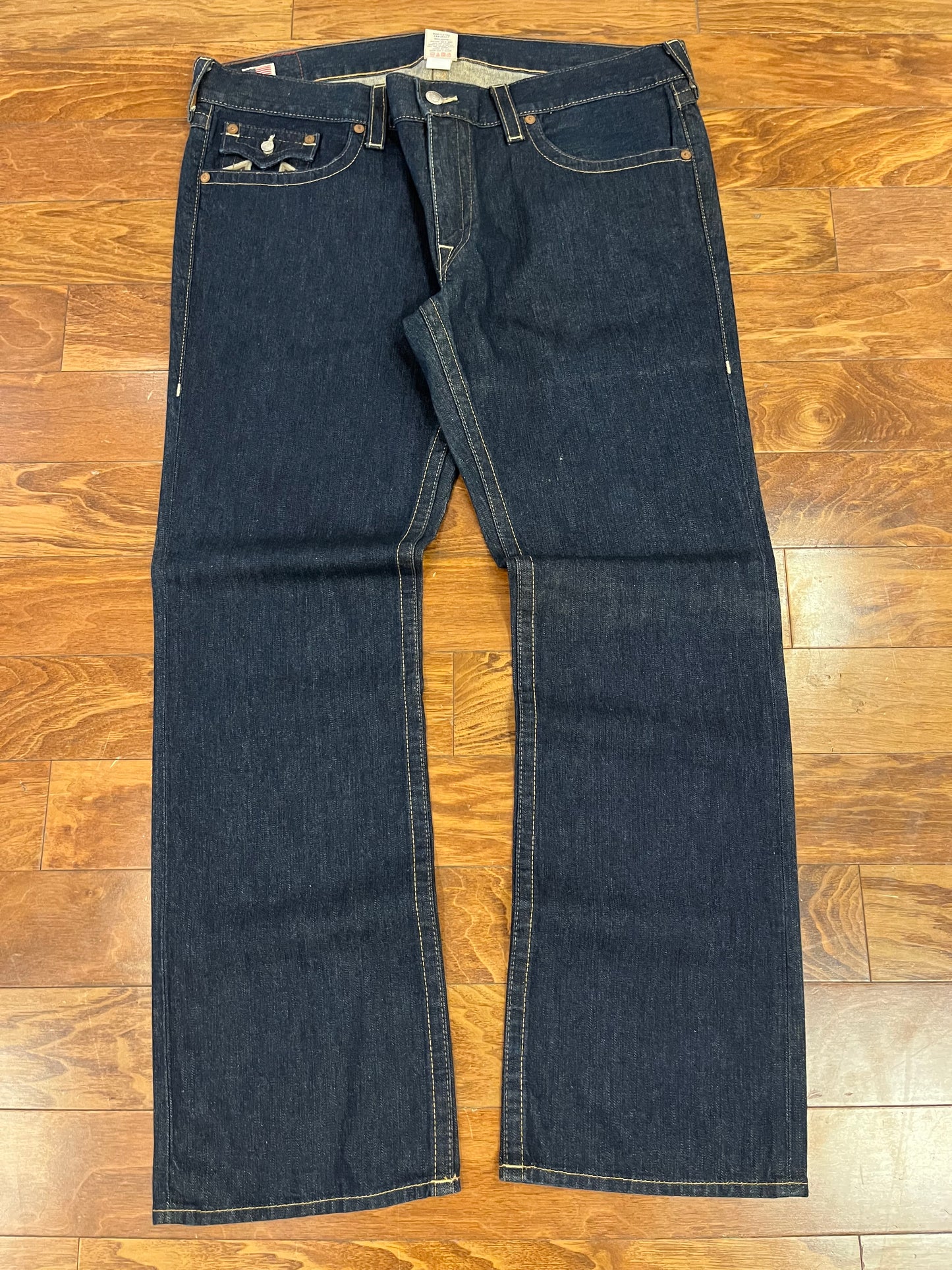 00s True Relgion Ricky Brown Logo Jeans (44x36)