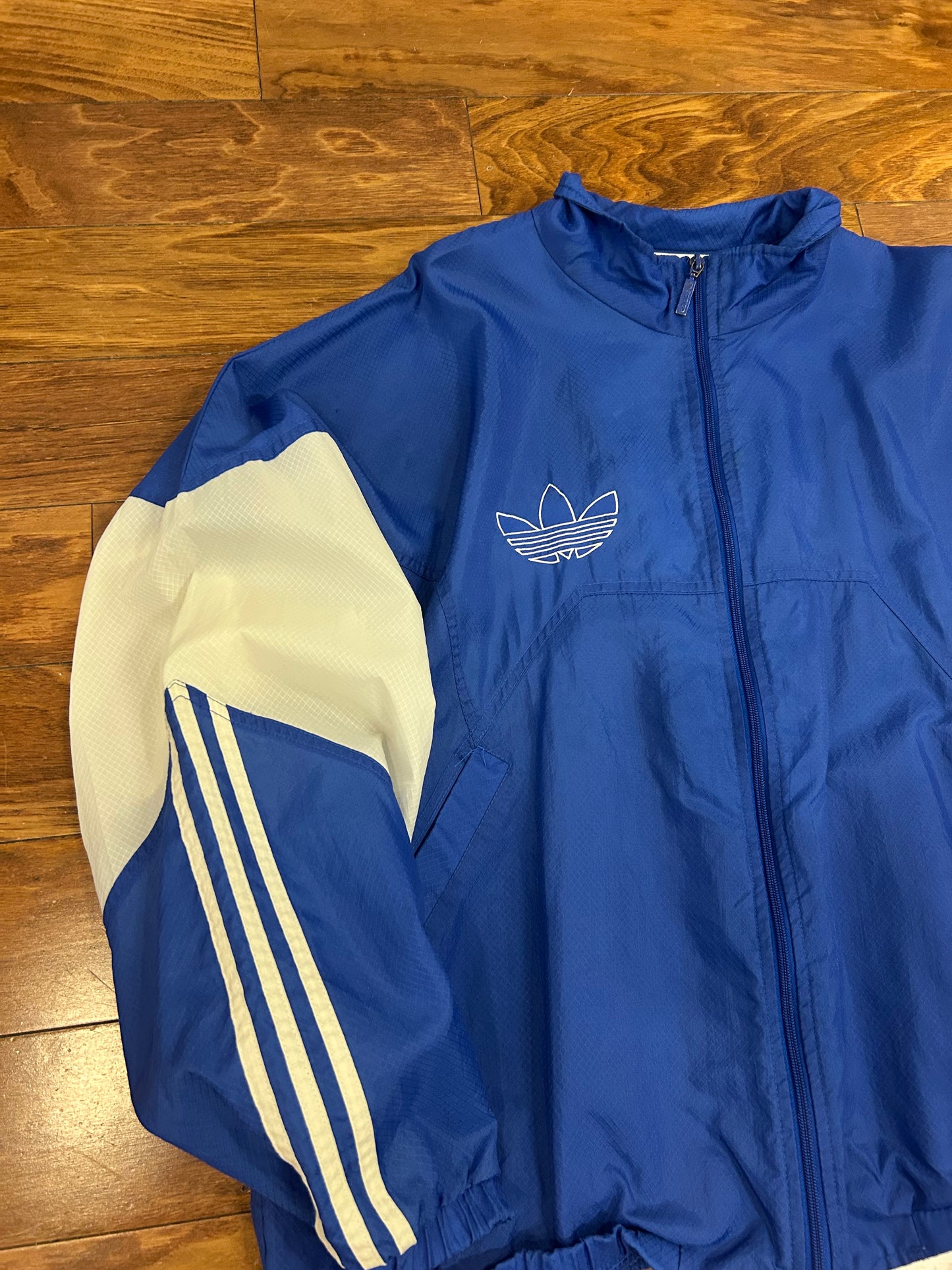 80s Adidas Blue Stained Windbreaker (L)