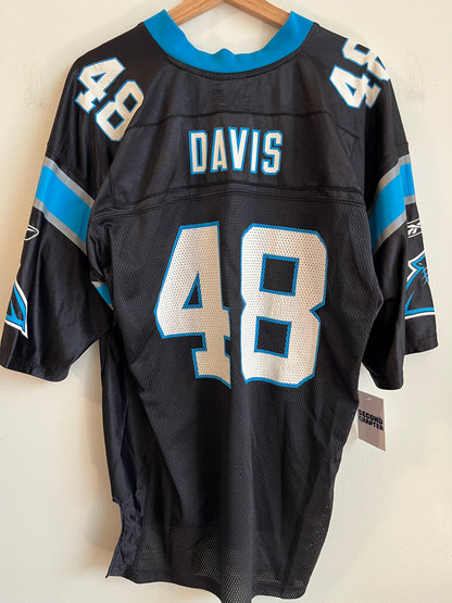 00s Carolina Panthers Stephen Davis #48 Reebok Home Jersey (L)