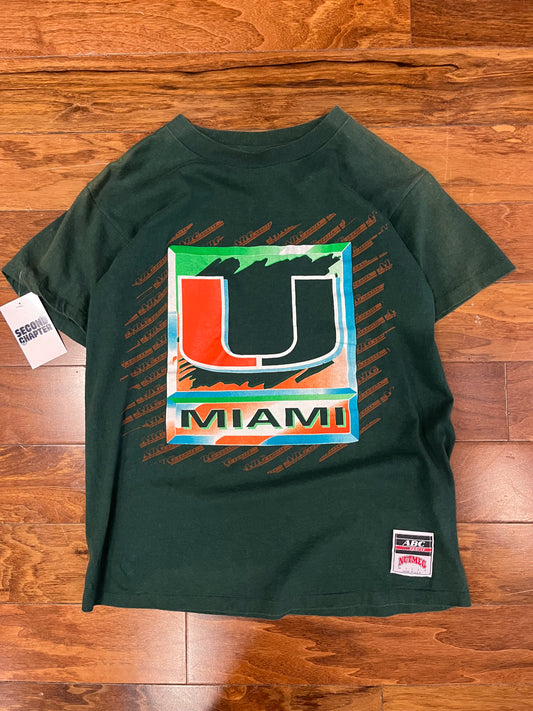 90s University Of Miami Nutmeg Essential Tee (M)
