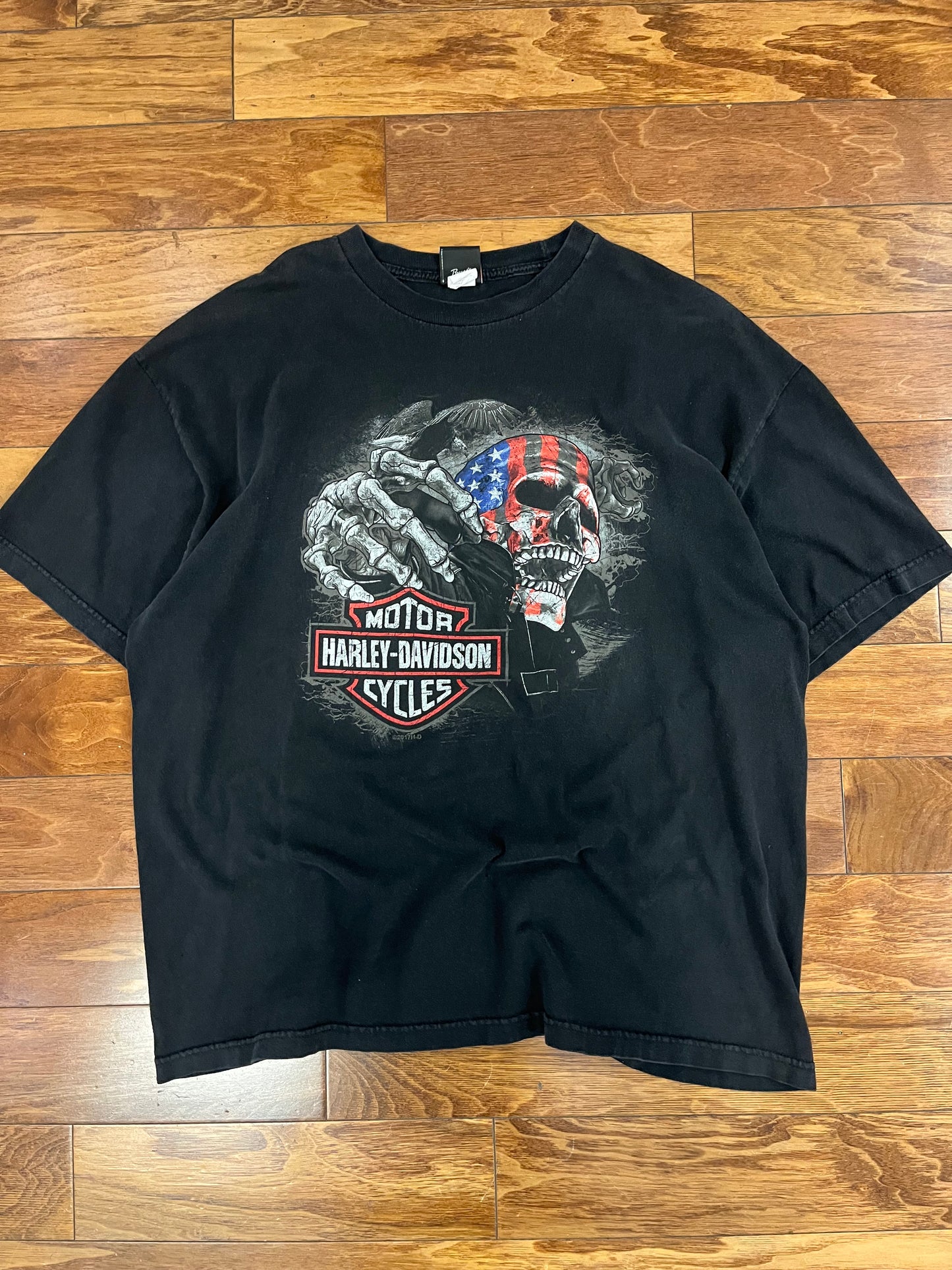 2010s Harley Davidson USA Skull Indiana Tee (XXL)