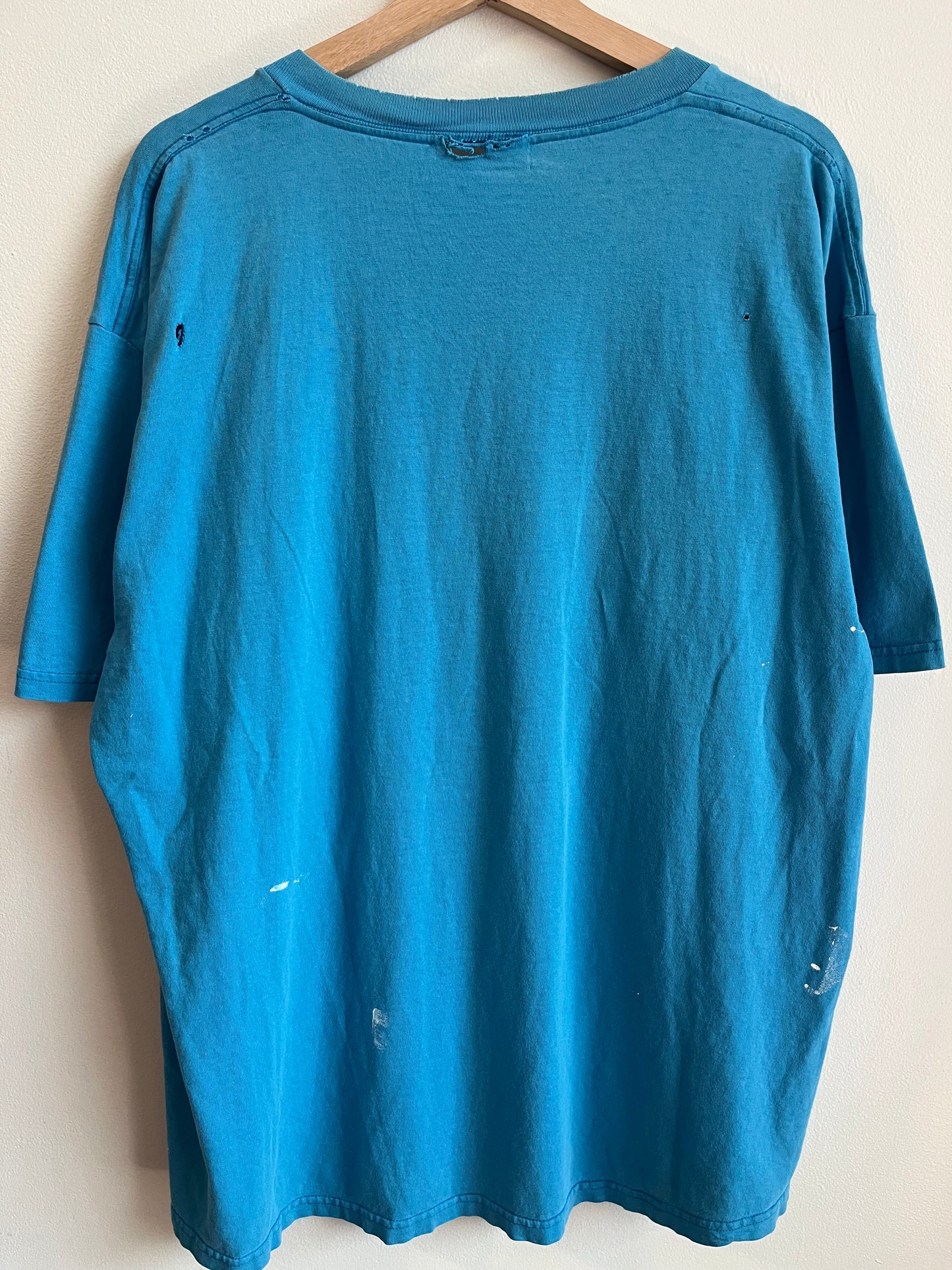 00s Carolina Panthers Thrashed Paint Blue Tee (XL)