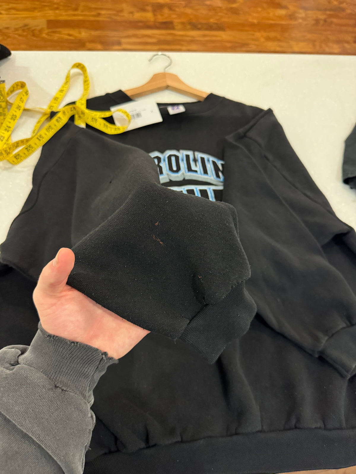 1996 Carolina Panthers Logo 7 Big Spell Out Crewneck (OS)