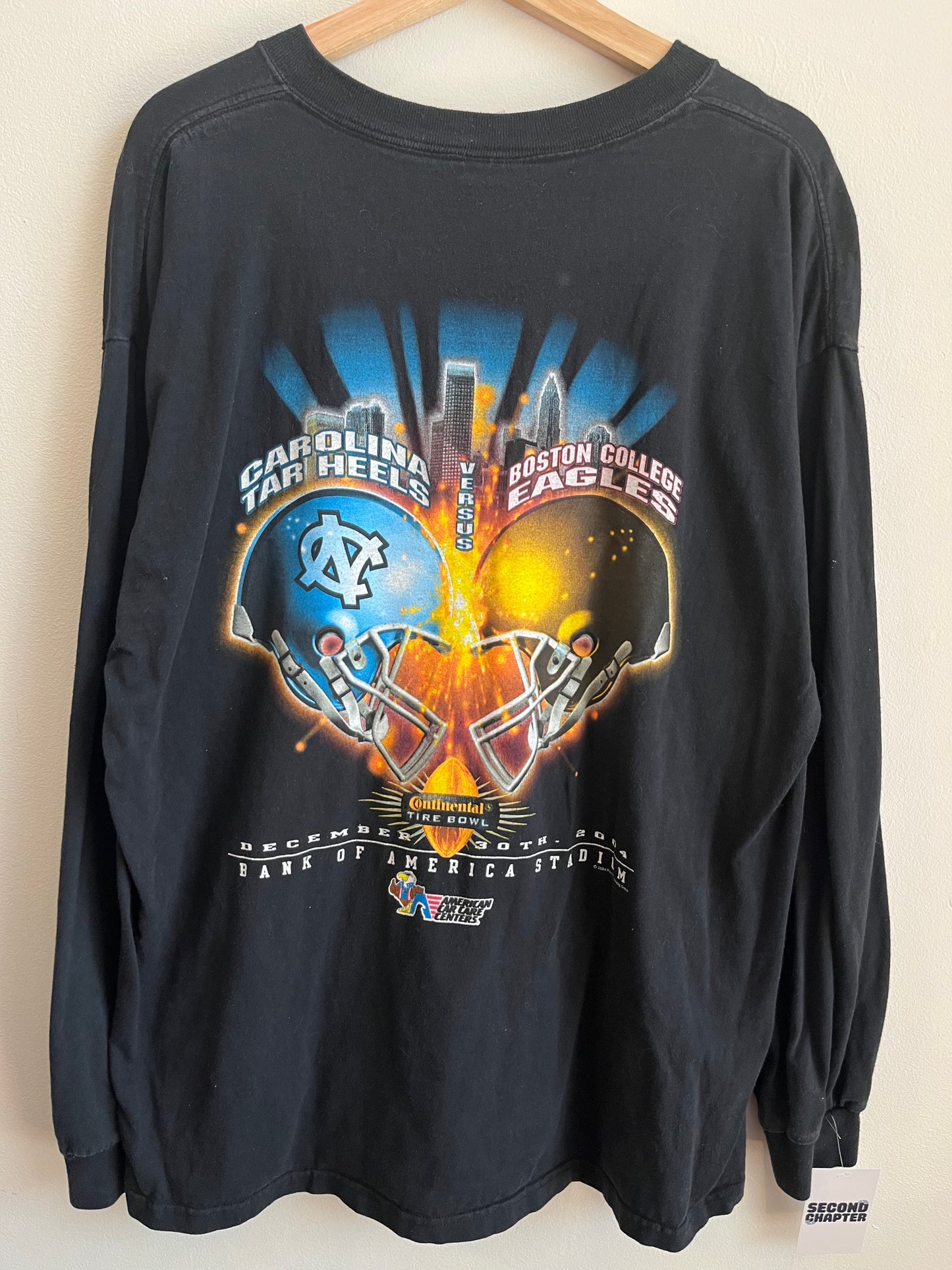 2004 Boston College v UNC Black Long Sleeve Shirt (XL)