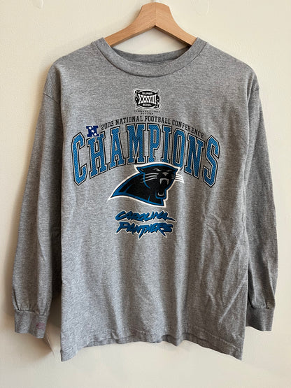 2003 Carolina Panthers NFC Champions Grey Long Sleeve Shirt (M)