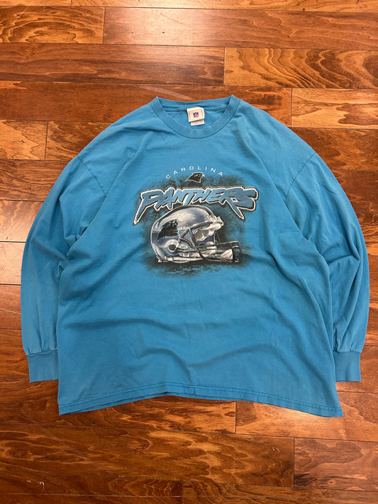 00s Carolina Panthers Long Sleeve Helmet Shirt (XXL)