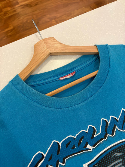 00s Carolina Panthers Blue Cat Scratch Tee (L)