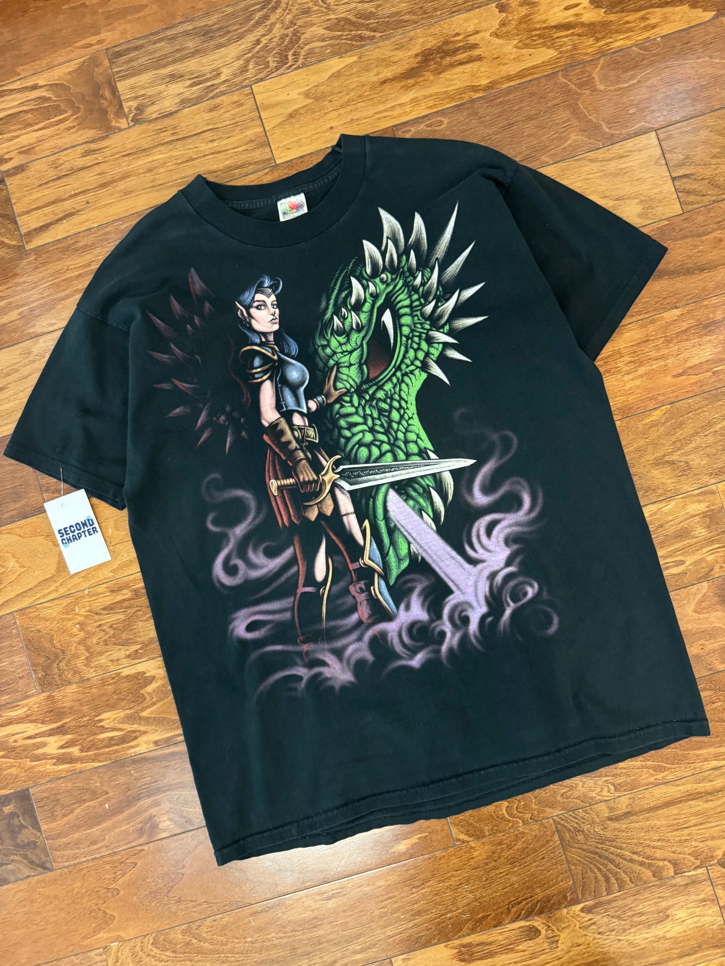 90s Dragon Queen Vintage Double Sided Anime Tee (XL)