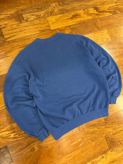90s New York Yankees Jerzees Blue Embroidered Crewneck (L)