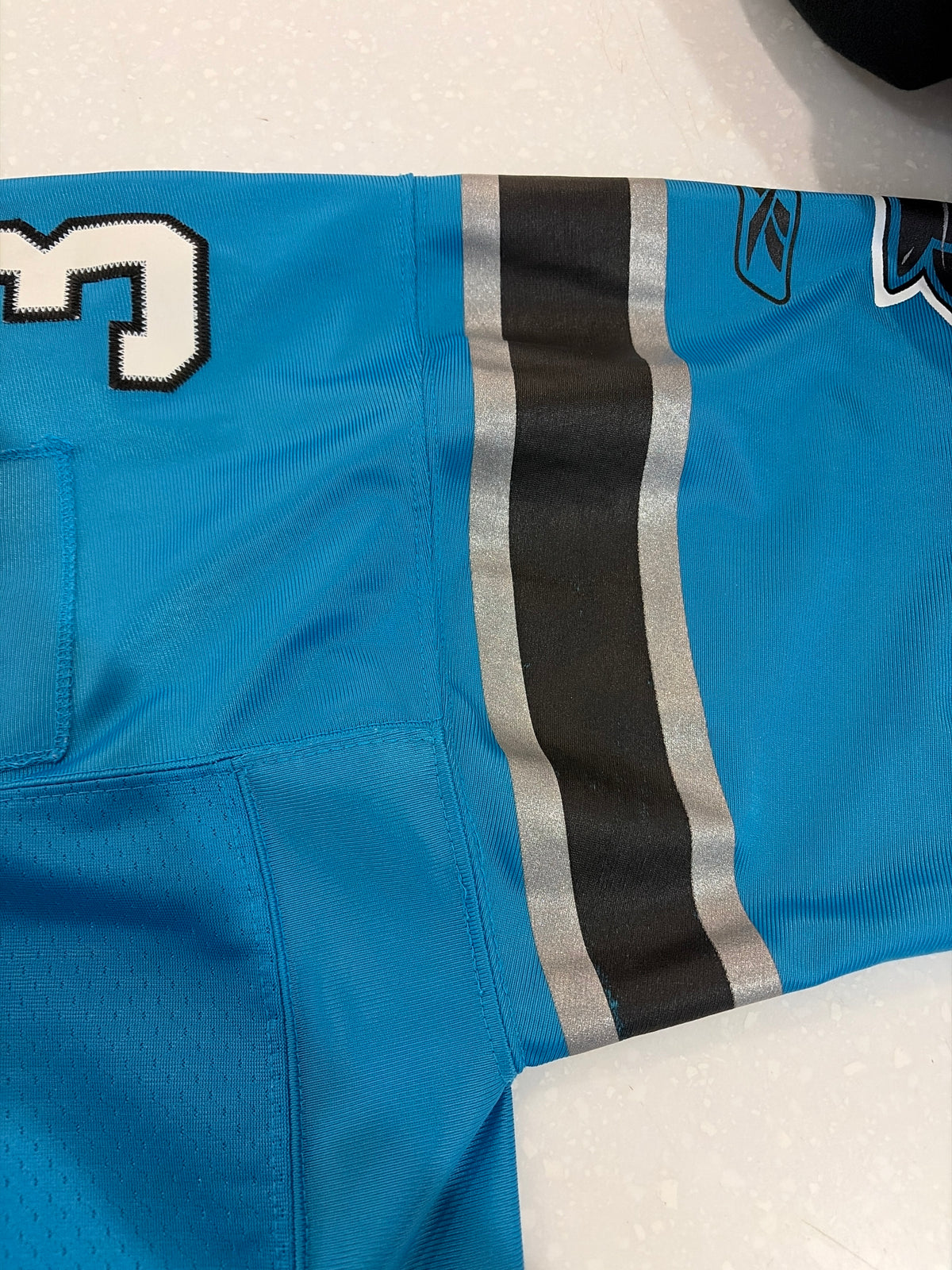 00s Carolina Panthers DeAngelo Williams Blue Stitched Flawed Jersey (XL)