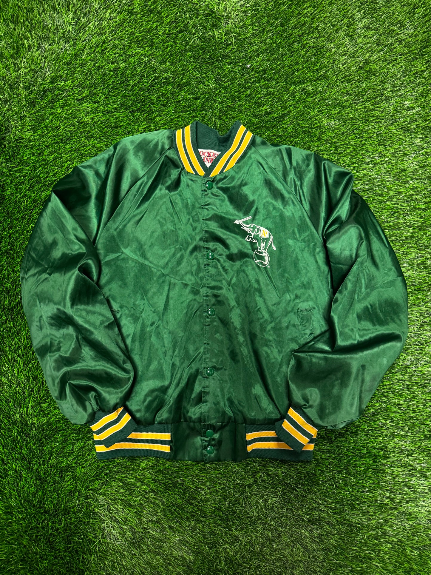 1992 Oakland Athletics Vintage Locker Line Satin Jacket (M)