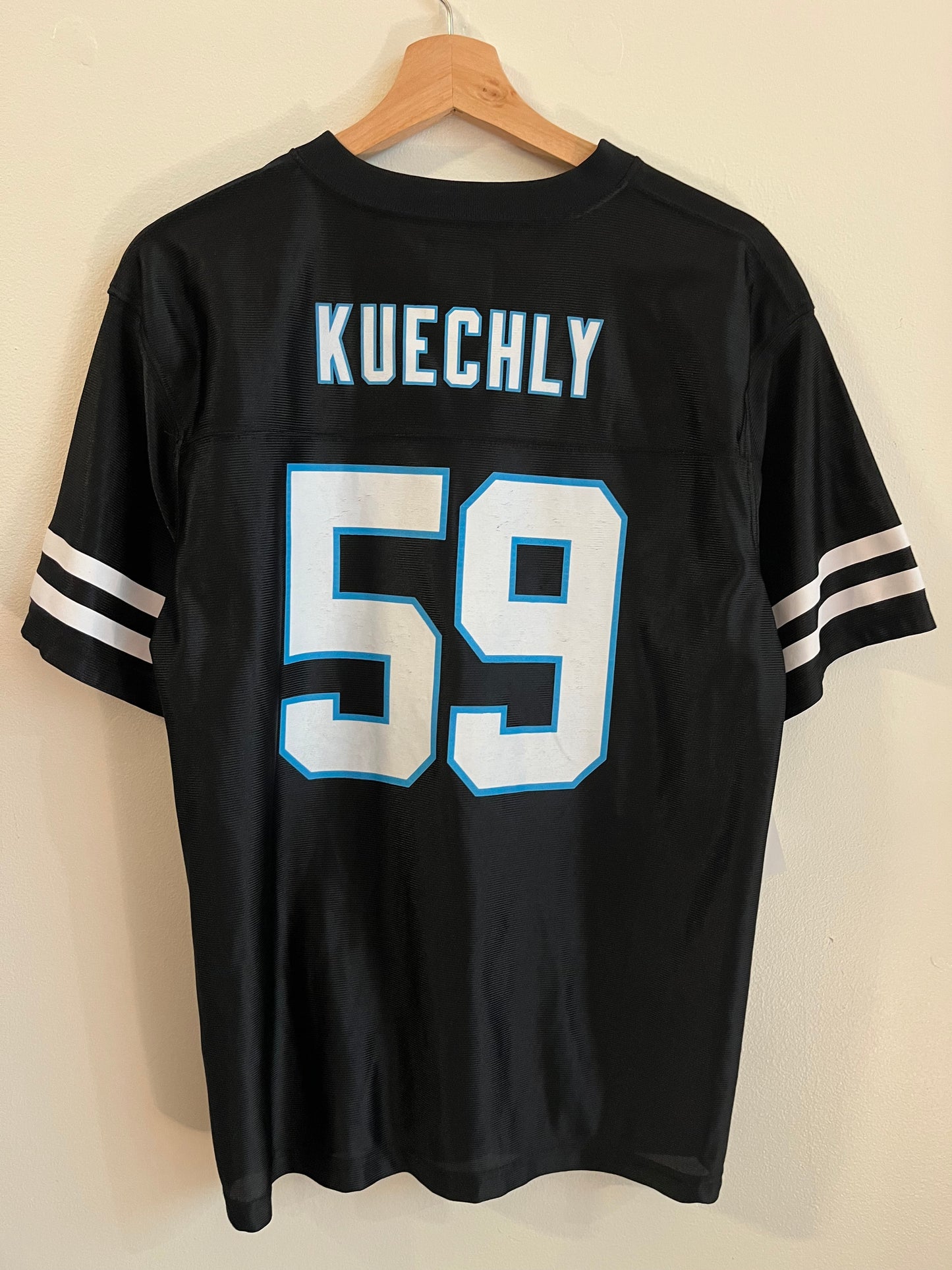 2010s Carolina Panthers Luke Kuechly Striped Home Jersey (Youth XL)