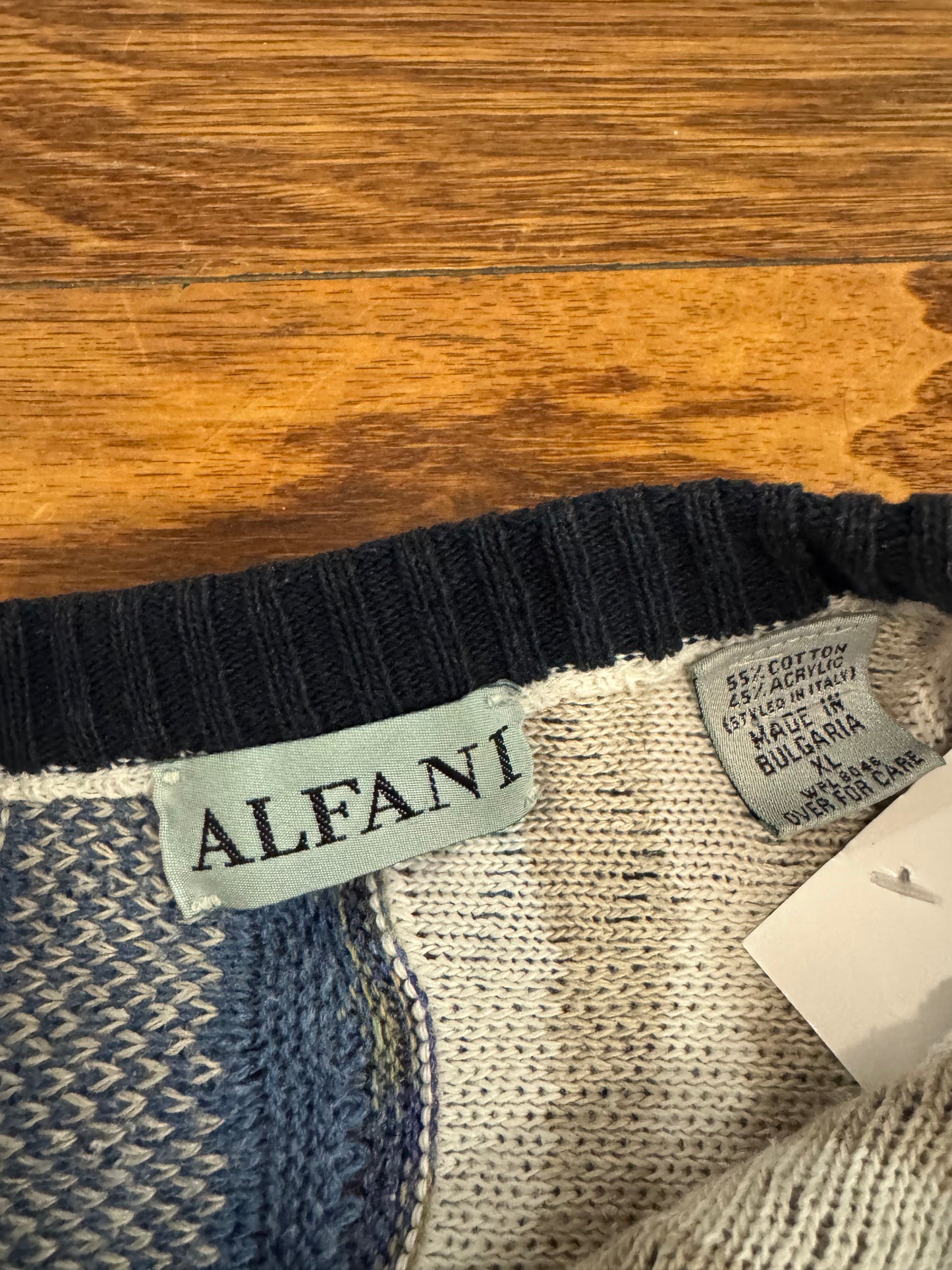 90s Alfani Blue 3D Knit Sweater (XL)