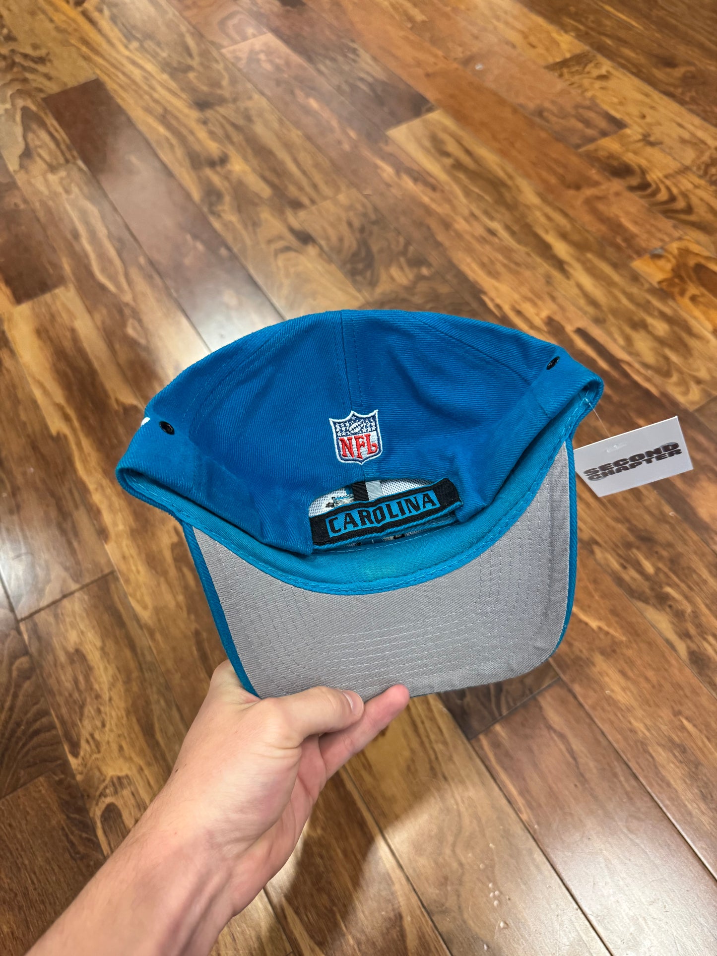 90s Carolina Panthers Stripe Logo Athletic Blue Hat (OS)