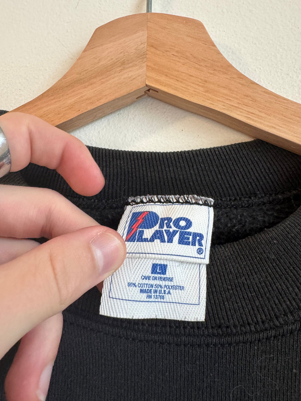 1996 Jacksonville Jaguars Black Pro Player Crewneck (L)