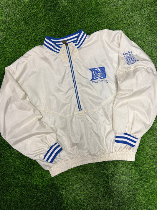 90s Duke University Blue Devils White Pro Player Windbreaker (XXL)