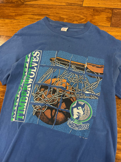 1991 Minnesota Timberwolves Distressed Tee (M)