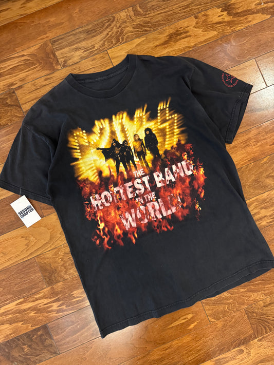00s Kiss "The Hottest Band" Rock Band Music Tee (XL)