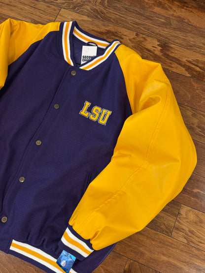 90s LSU Vintage Steve & Barry's Two Tone Varsity Jacket (XXL)