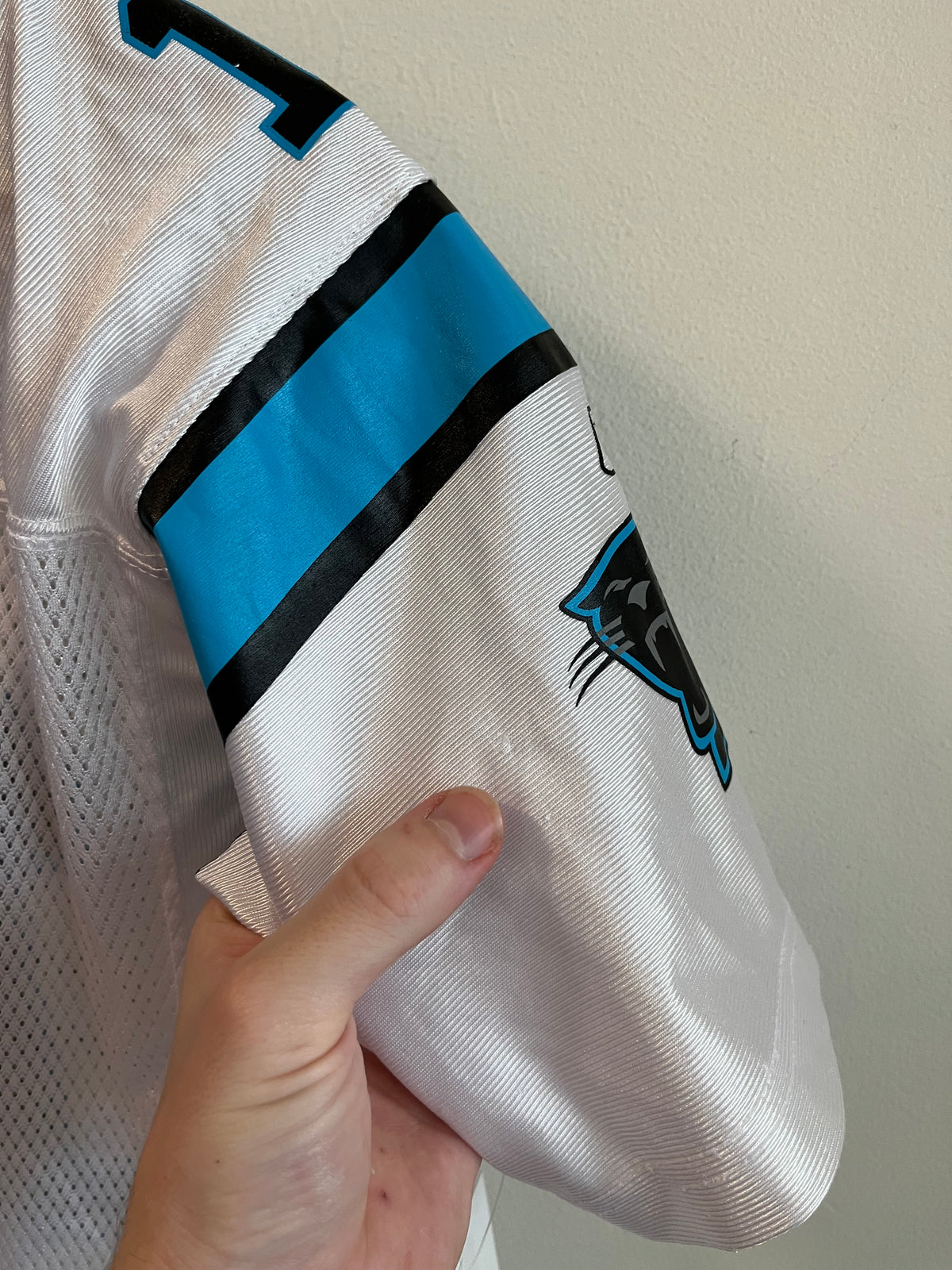 00s Carolina Panthers Jake Delhomme Reebok Away Reebok Jersey (Youth L)