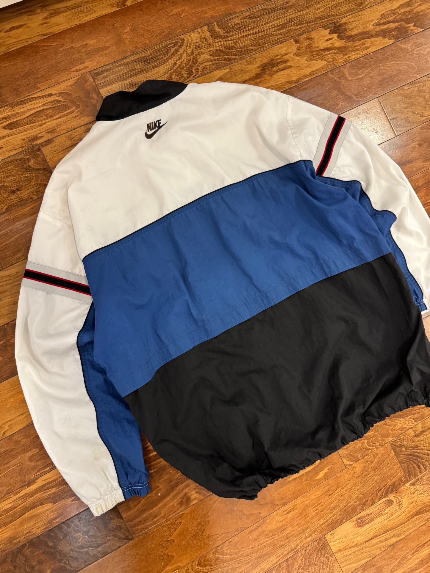 90s Nike Multi-Colored Essential Swoosh Windbreaker (XXL)