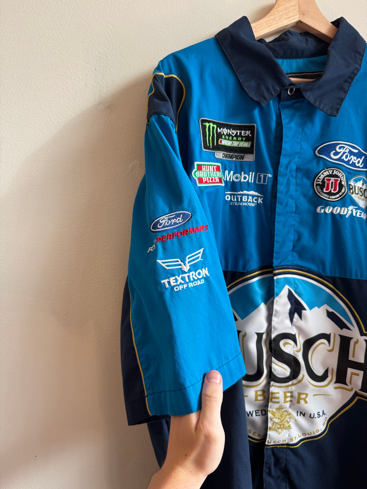 00s Nascar Busch Beer Mechanic Shirt (XXL)