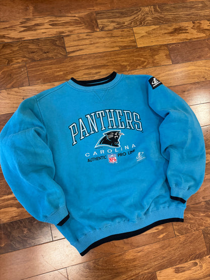 1993 Carolina Panthers Logo Athletic Blue Embroidered Crewneck (L)