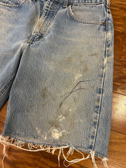 00s Carhartt Distressed Stained Jean Shorts (30)