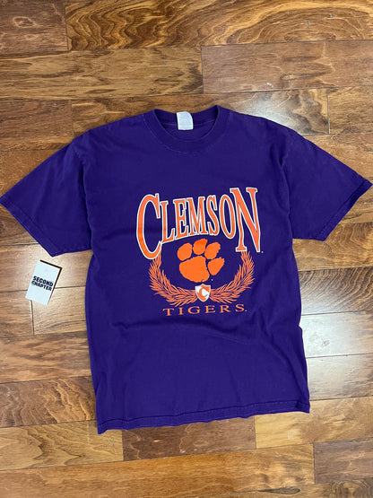 00s Clemson Tigers Spell Out Purple Tee (L)
