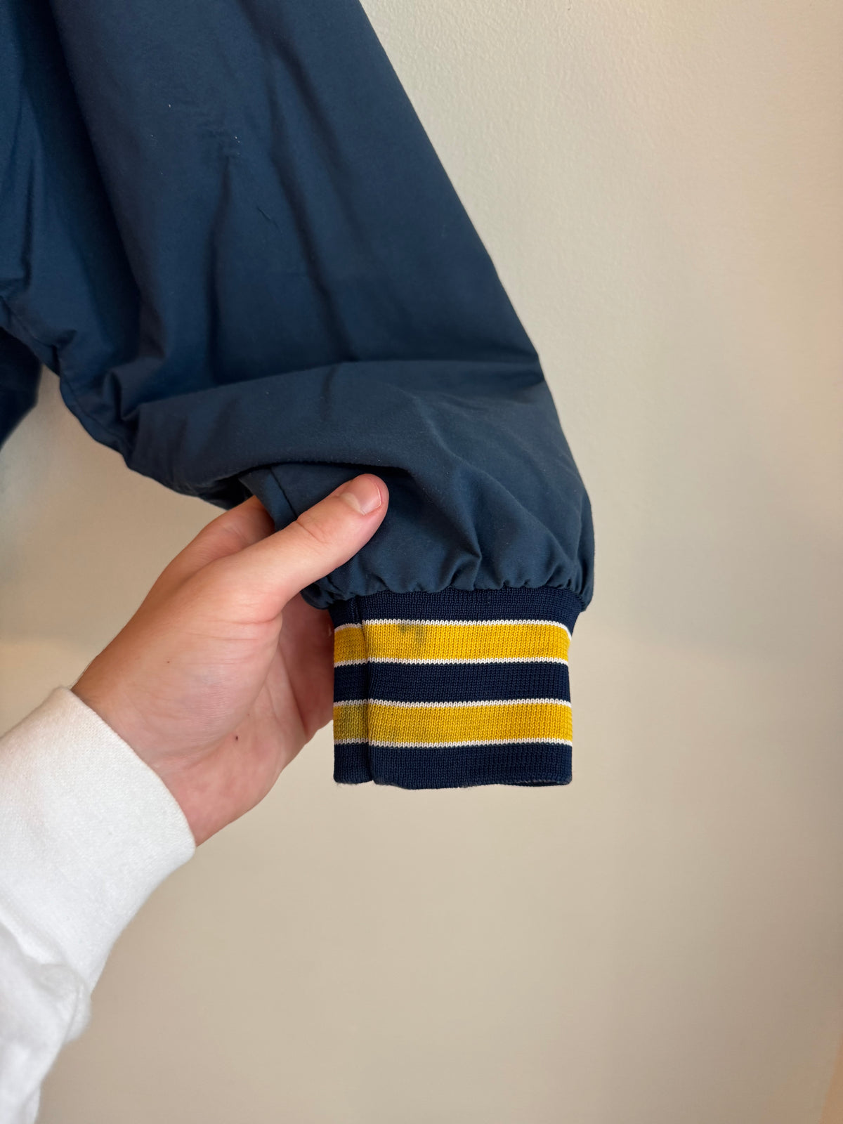 80s Notre Dame Boxy Swingster Vintage Windbreaker Varsity Jacket (L)