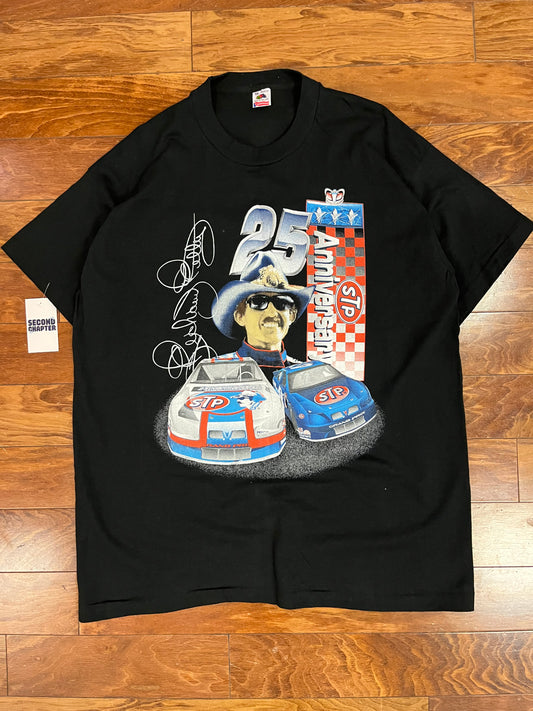 90s Richard Petty Vintage Black Nascar Tee (XXL)