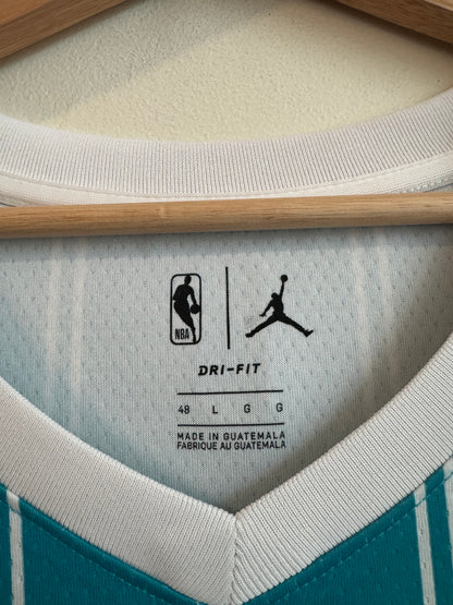 2020 Charlotte Hornets Kelly  Oubre Jr. Teal Pinstripe Jordan Swingman Jersey (L)