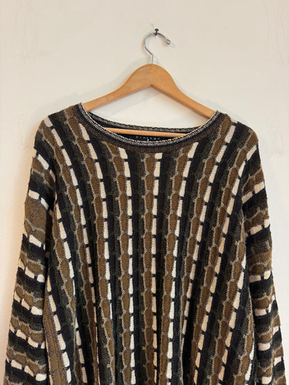 90s Protege 3D Knit Brown Sweater (L)