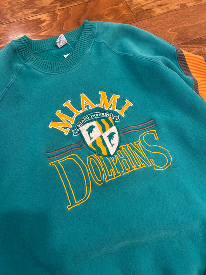 90s Miami Dolphins Embroidered The Game Crewneck (L)