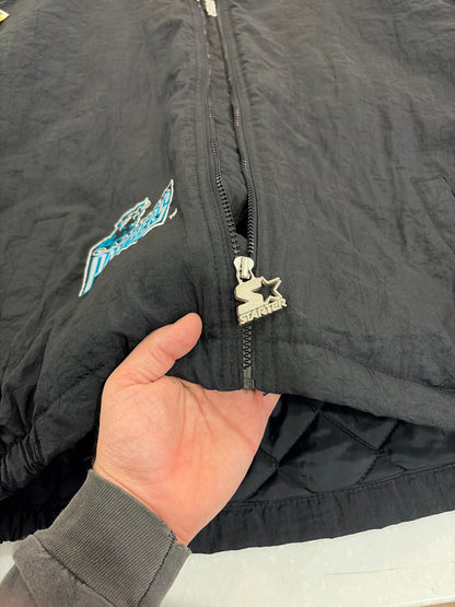 90s Carolina Panthers Starter Pro Line Puffer Jacket (L) (Zipper Flaw)