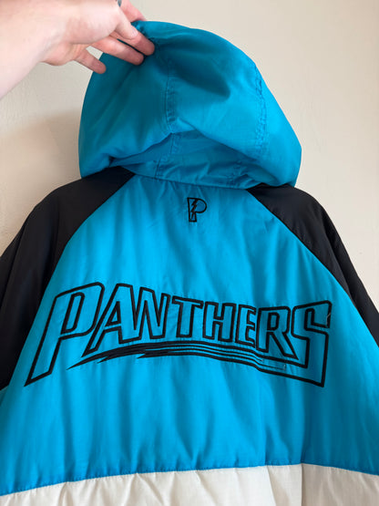 90s Carolina Panthers Pro Player NFL Experience Puffer Jacket (XL)