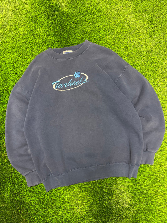 90s University of North Carolina UNC Tar Heels Vintage Embroidered Crewneck (L)