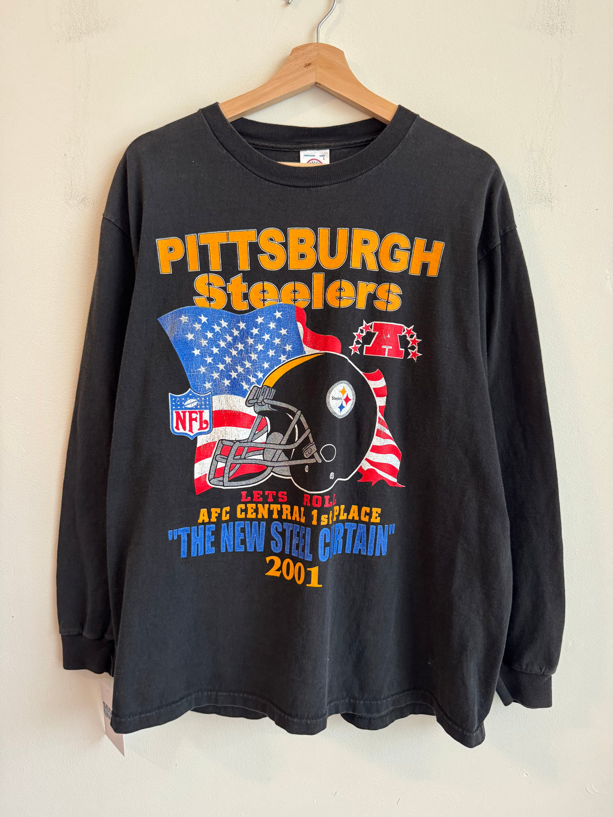 2001 Pittsburgh Steelers Black Long Sleeve Shirt (L)
