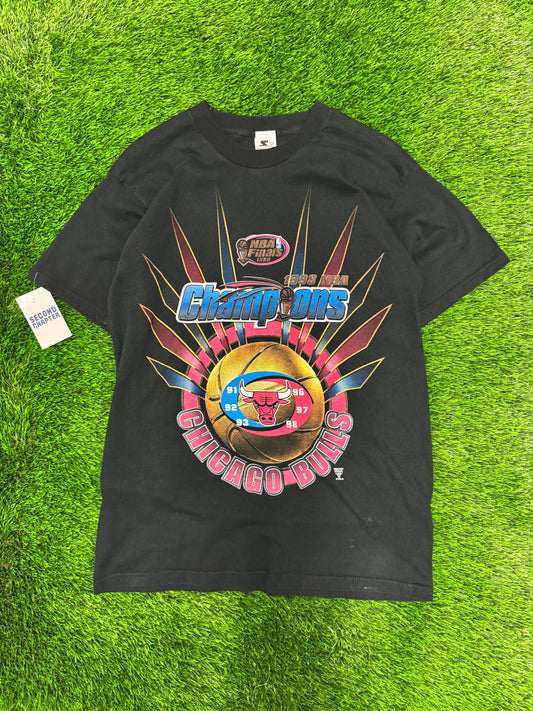 1998 Chicago Bulls Starter NBA Finals Champions Tee (L)