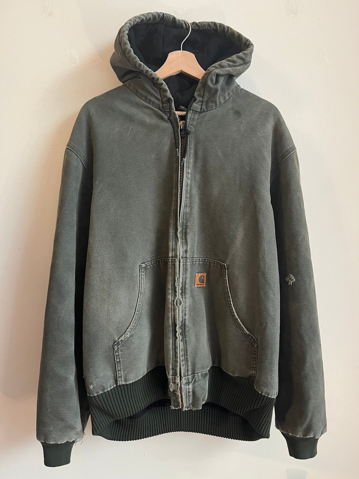 2006 Carhartt J130 Moss Green Distressed Jacket (L Tall)