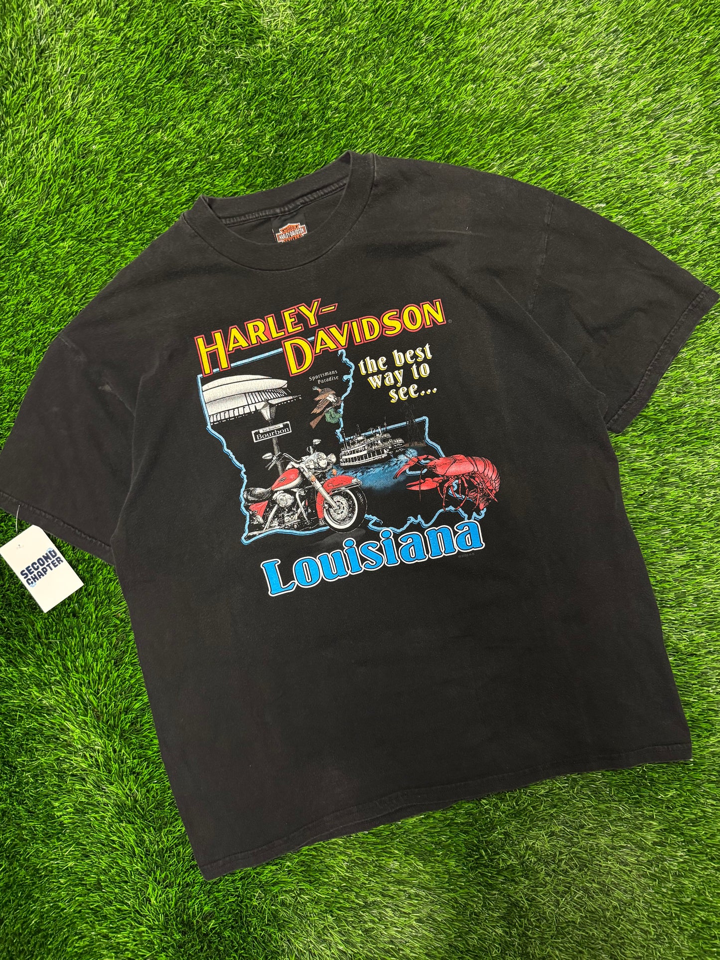 2000 Harley Davidson Louisiana Easy Rider Vintage Biker Tee (XL)