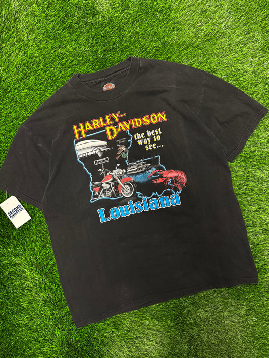 2000 Harley Davidson Louisiana Easy Rider Vintage Biker Tee (XL)