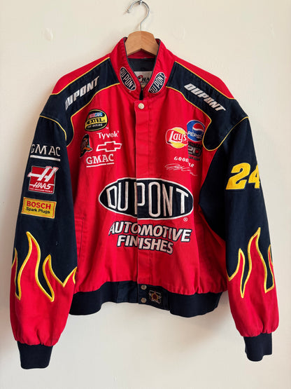 90s Jeff Gordon Dupont Jeff Hamilton Flames Nascar Jacket (L)