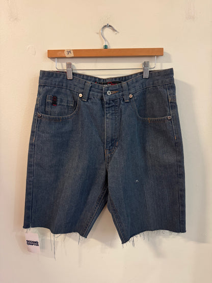 00s South Pole Baggy Dark Wash Shorts (34)