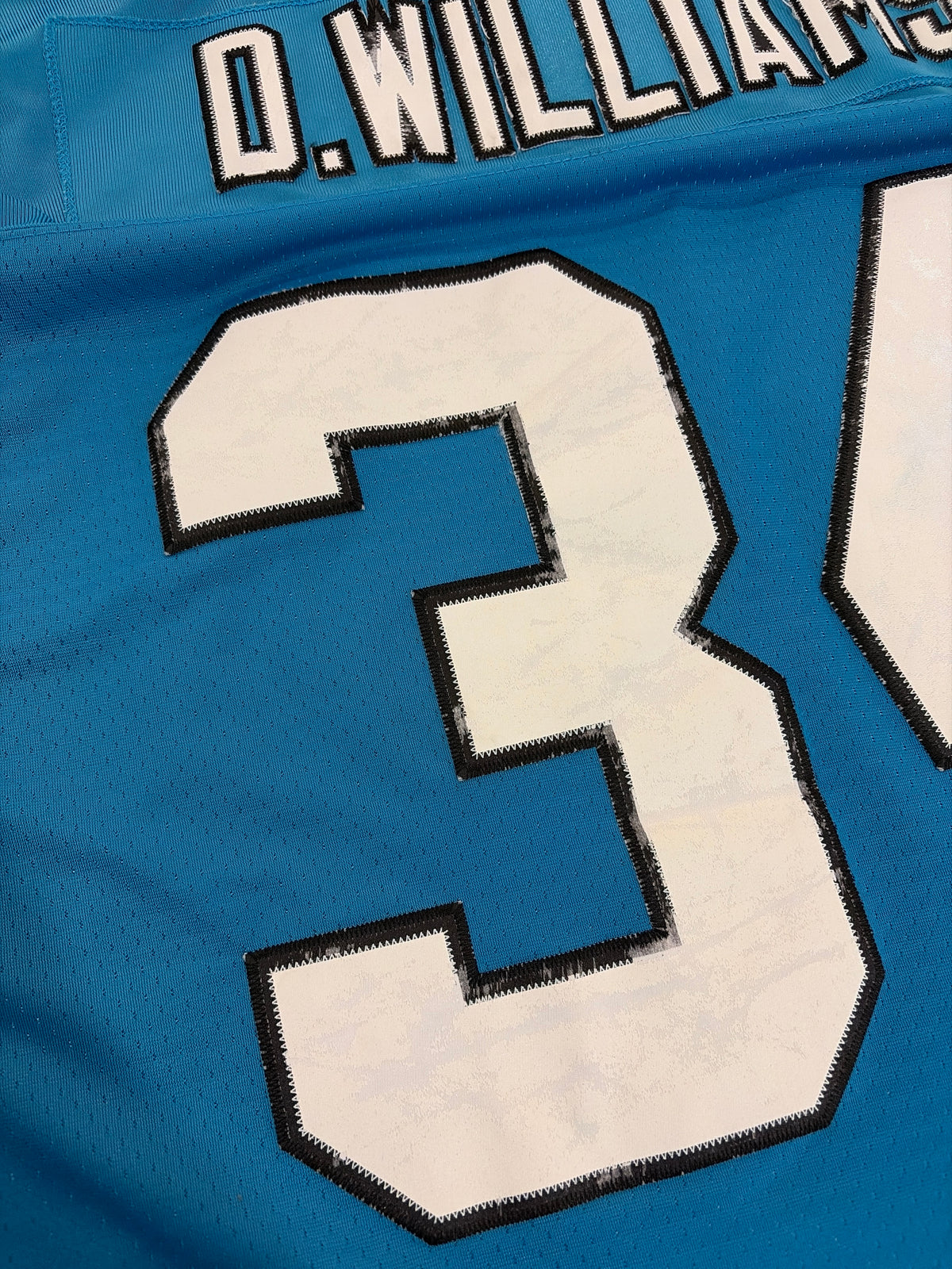 00s Carolina Panthers DeAngelo Williams Blue Stitched Flawed Jersey (XL)